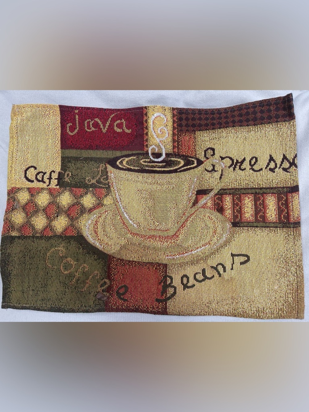 Vintage Tapestry Coffee Cup Woven Decorative Placemats - set of 4